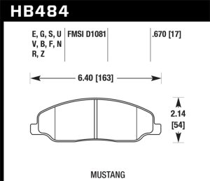 Ford Shelby GT Brake Pads - Front - Hawk Performance - HPS Street - `07-`08 Ford Shelby GT Brake Pads - Front - Hawk Performance - HPS Street - `07-`08